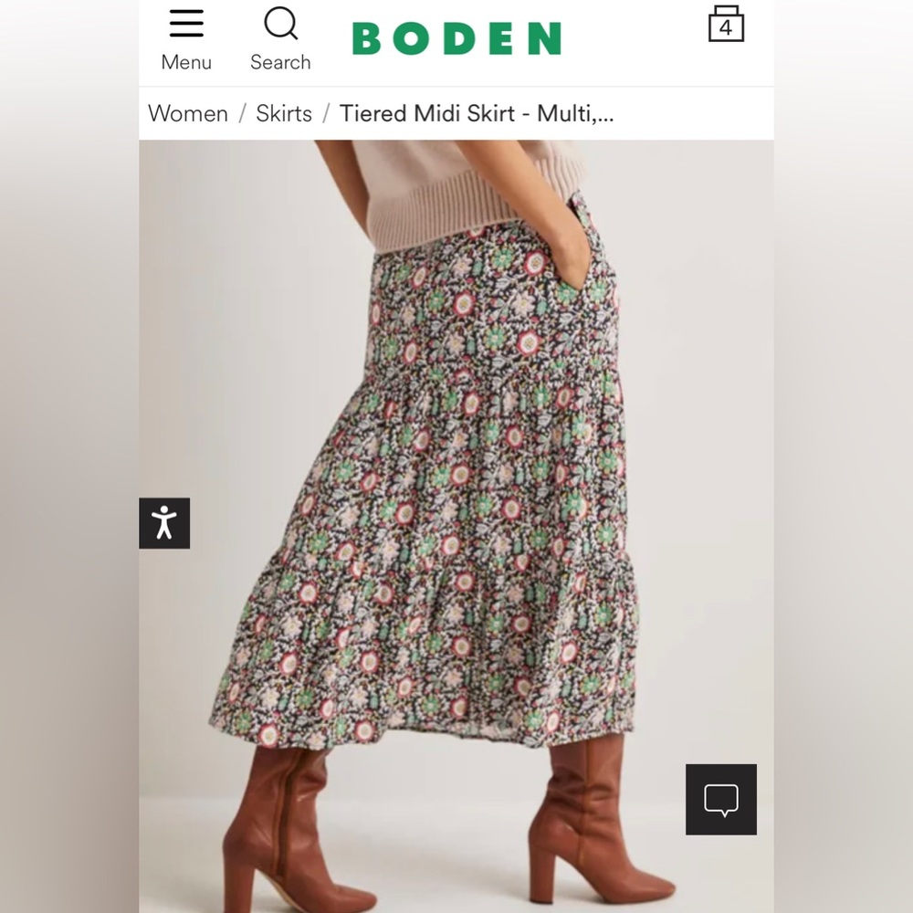 Boden Tiered Midi Skirt
Multi, Enchanting Twig